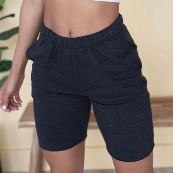 2/$30 NWT Reflex Shorts Size Medium Bermuda Thick Sweat Short Dark Charcoal Gray - Picture 15 of 16